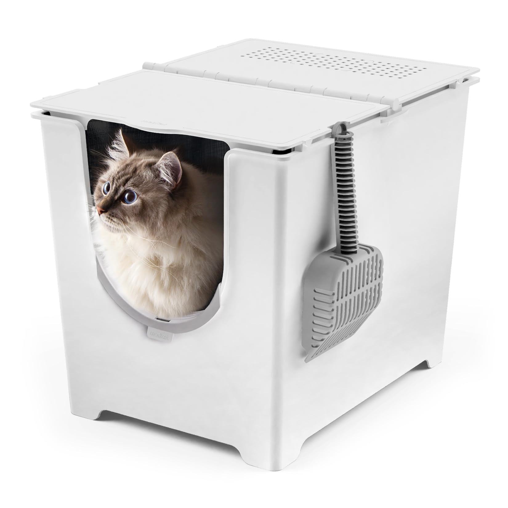 modkat 猫用トイレ ホワイト Amazon.co.jp: モデキャット (modkat) フリップリターボックス